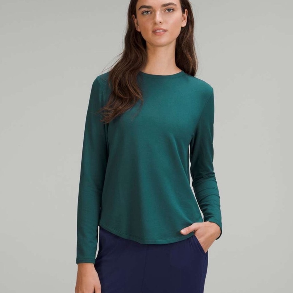 Lululemon Love Modal Fleece Long Sleeve in Green Jasper